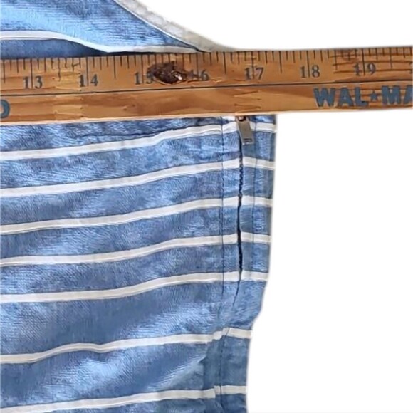 Gap Linen Spaghetti Strap Fully Lined Striped Mini Summer Sundress Pockets Sz 10 - Picture 12 of 14
